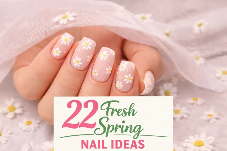 Minimalistic white and gold spring nails with subtle accents