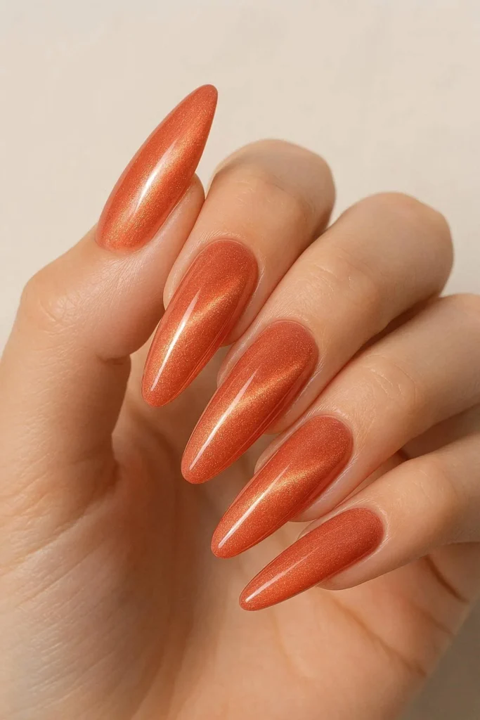 Minimalist coral line art nails with thin hand drawn coral lines on a bare nude base