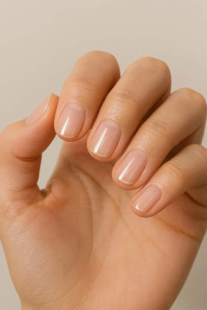 Clear gloss nails with a shiny transparent finish