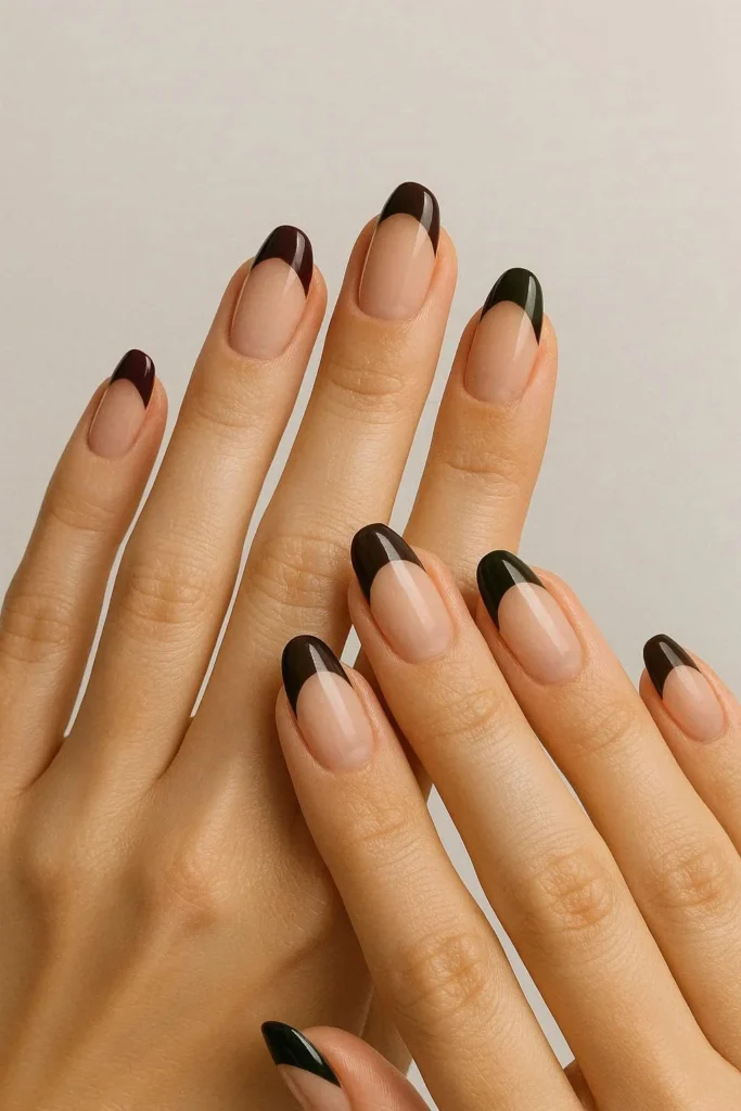  Dark french tip nail ideas for fall season