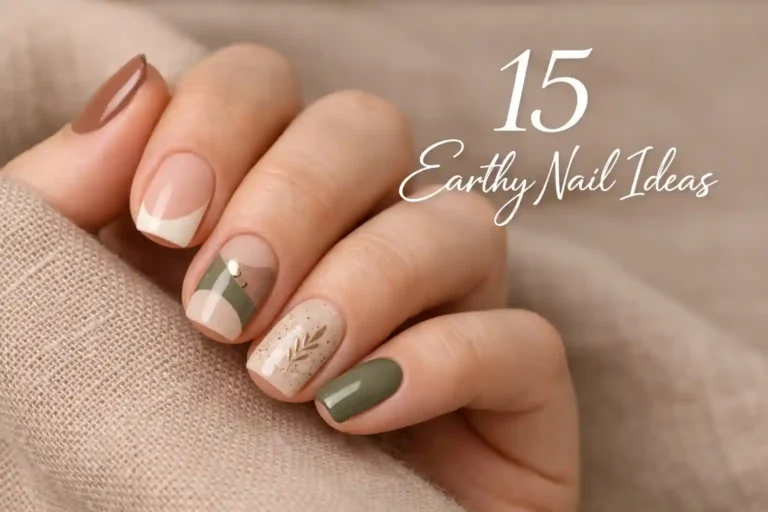 earthy neutral nail designs soft natural aesthetic manicure