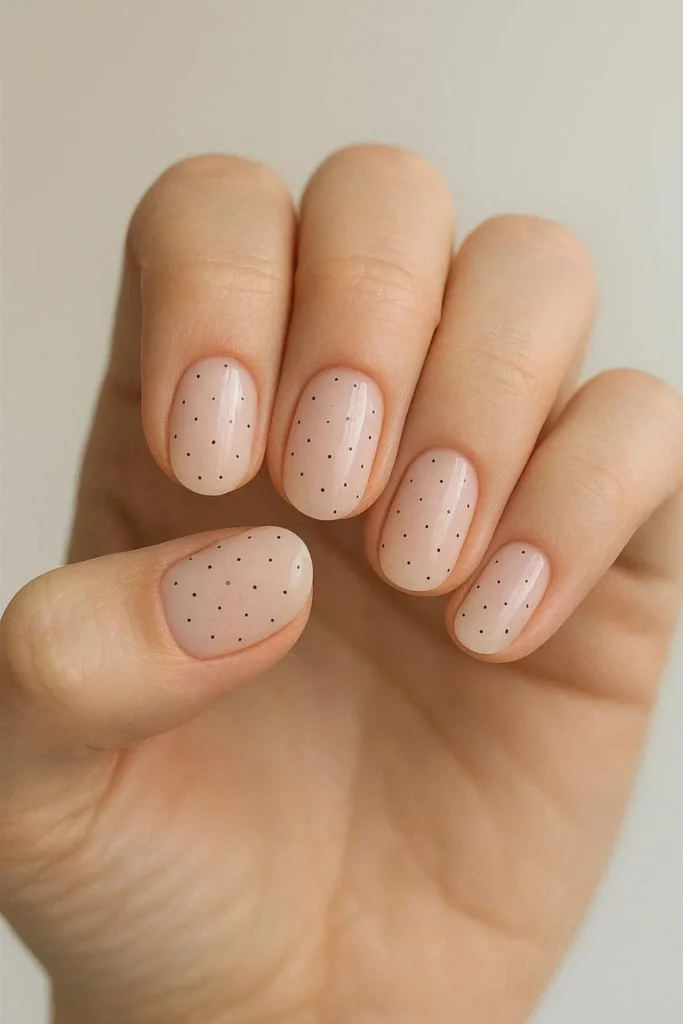 Micro tiny polka dot nails subtle elegant minimalist design