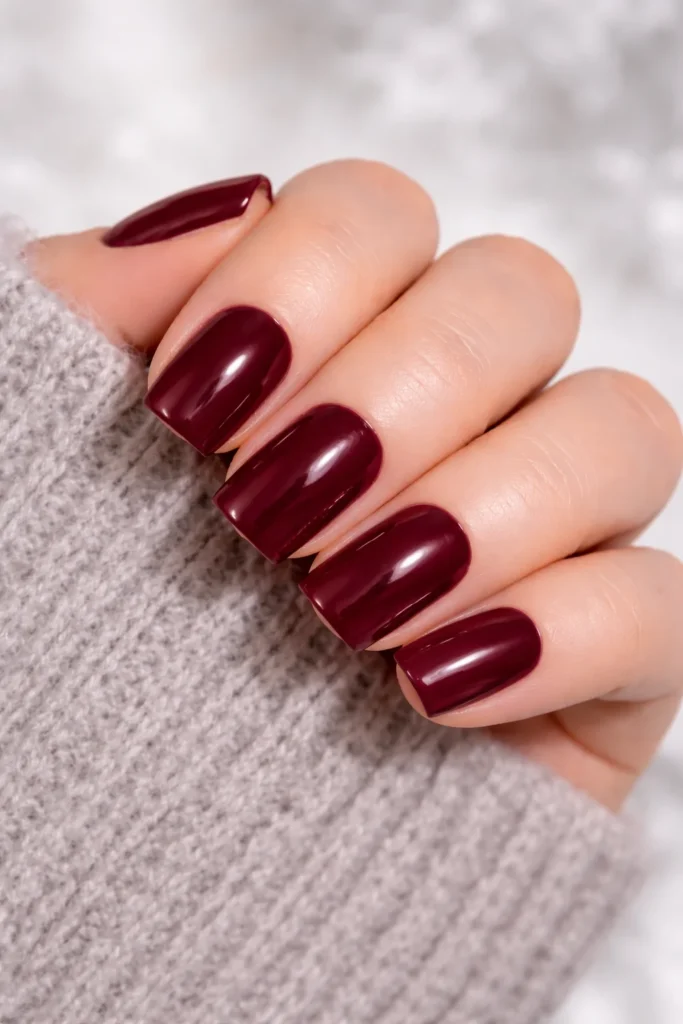 Short square winter nails minimal chic seasonal nail color design