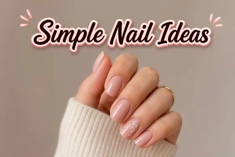 Simple nail ideas with nude polish and minimal design