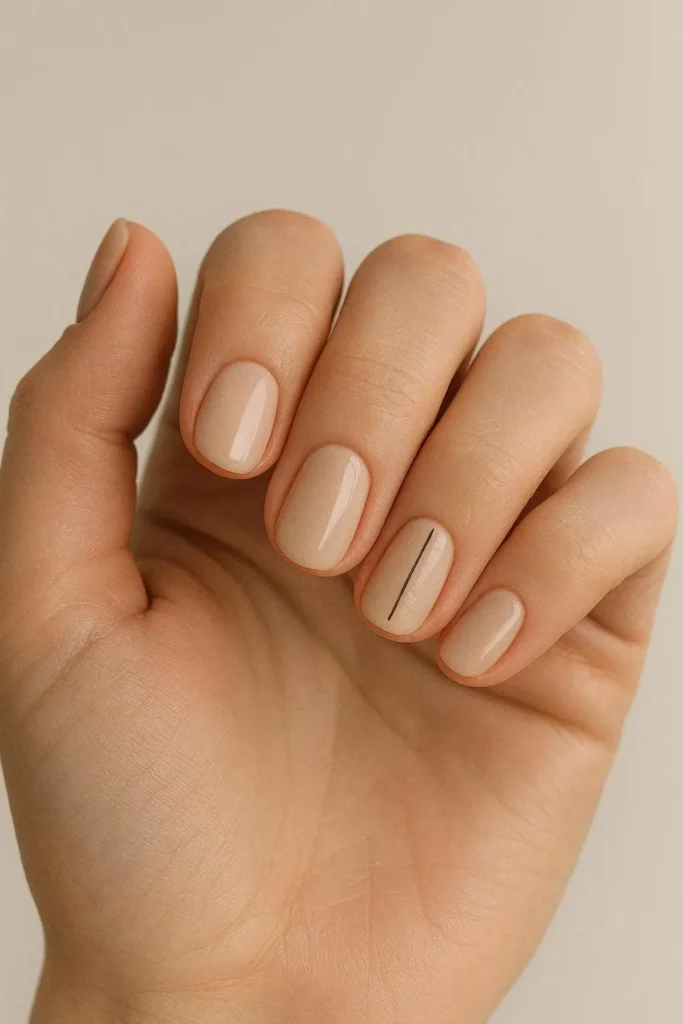 Single accent nail design with one simple detail nail