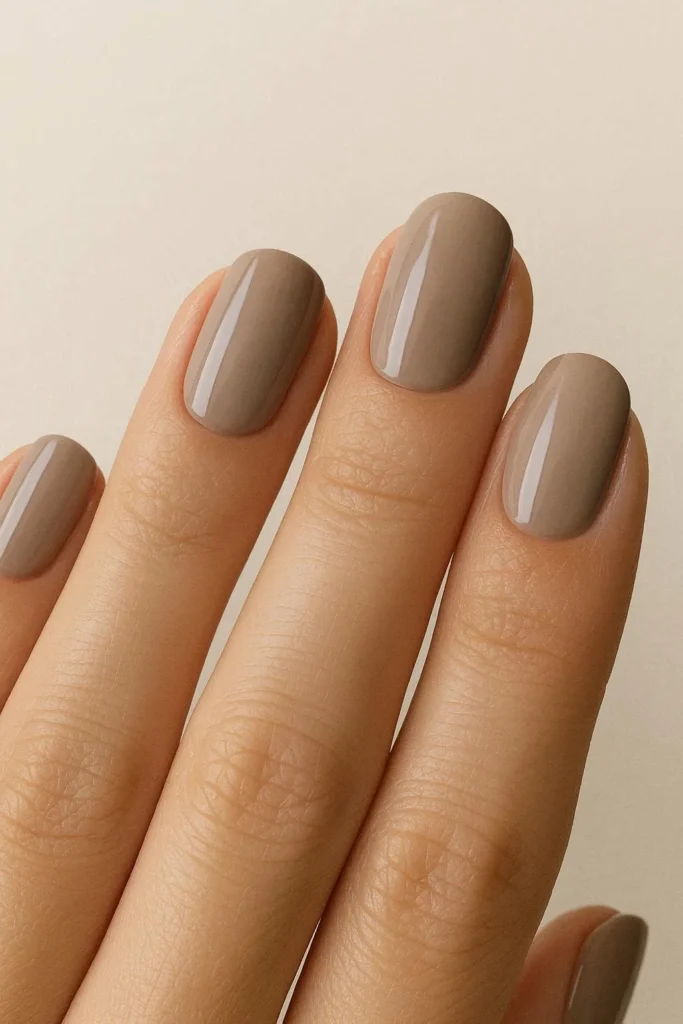 Soft taupe neutral nails for a calm polished vibe