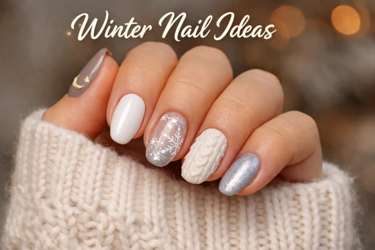 Elegant winter nail ideas with cozy sweater-inspired designs