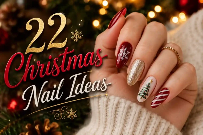 Festive Christmas nail art ideas with cozy holiday glam