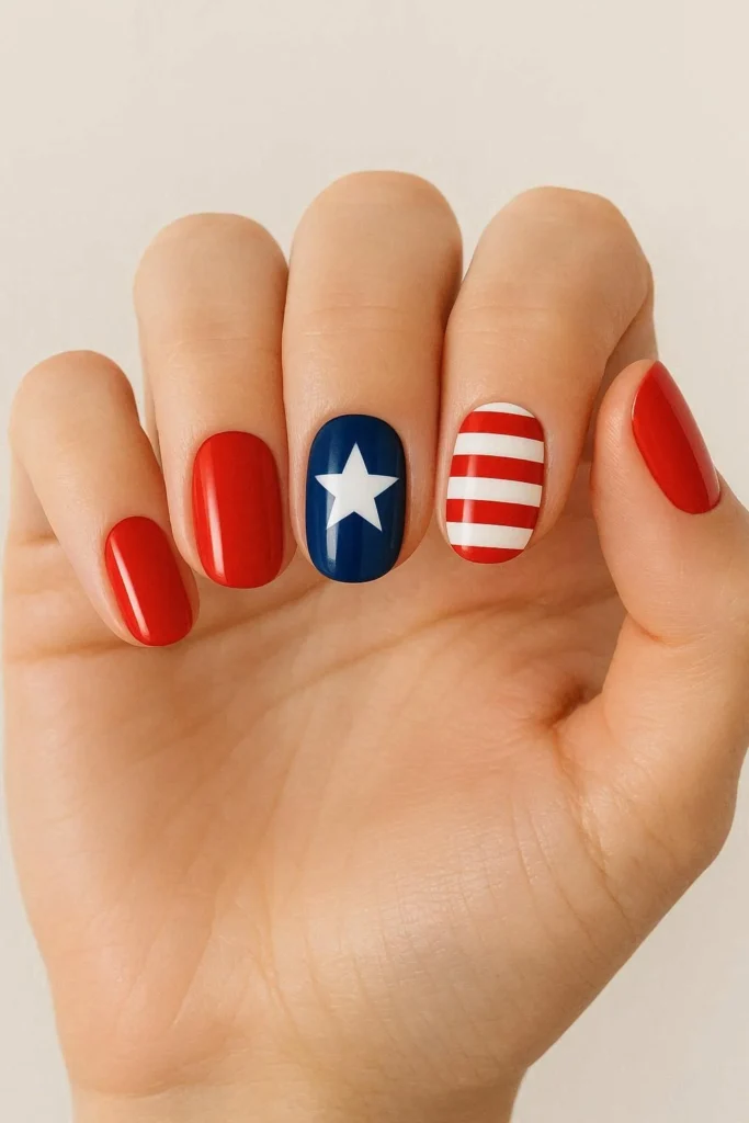 American flag nail designs with stripes and stars