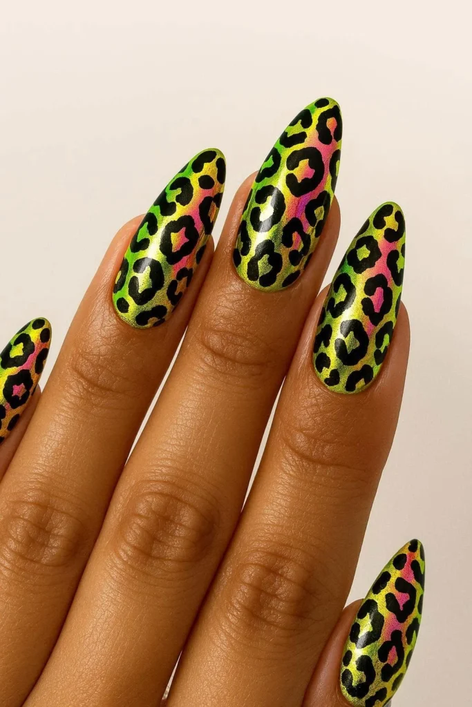 Animal print baddie nails with fierce leopard and zebra patterns
