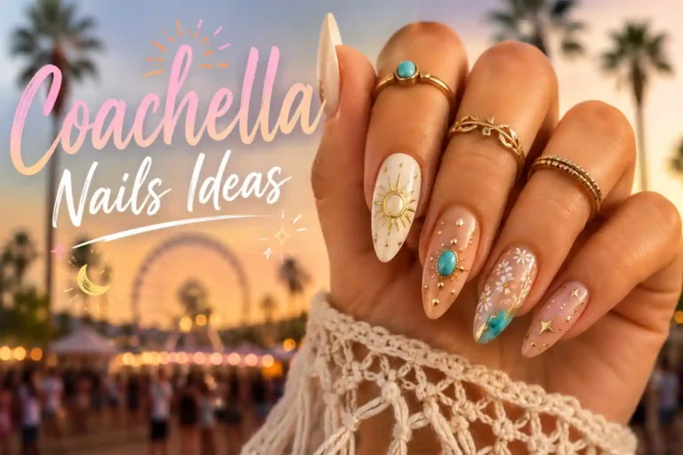 Trendy boho Coachella nail designs with stylish festival art