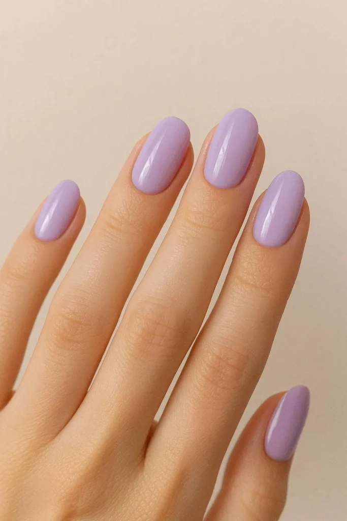 Dreamy lavender pastel spring nails light purple manicure