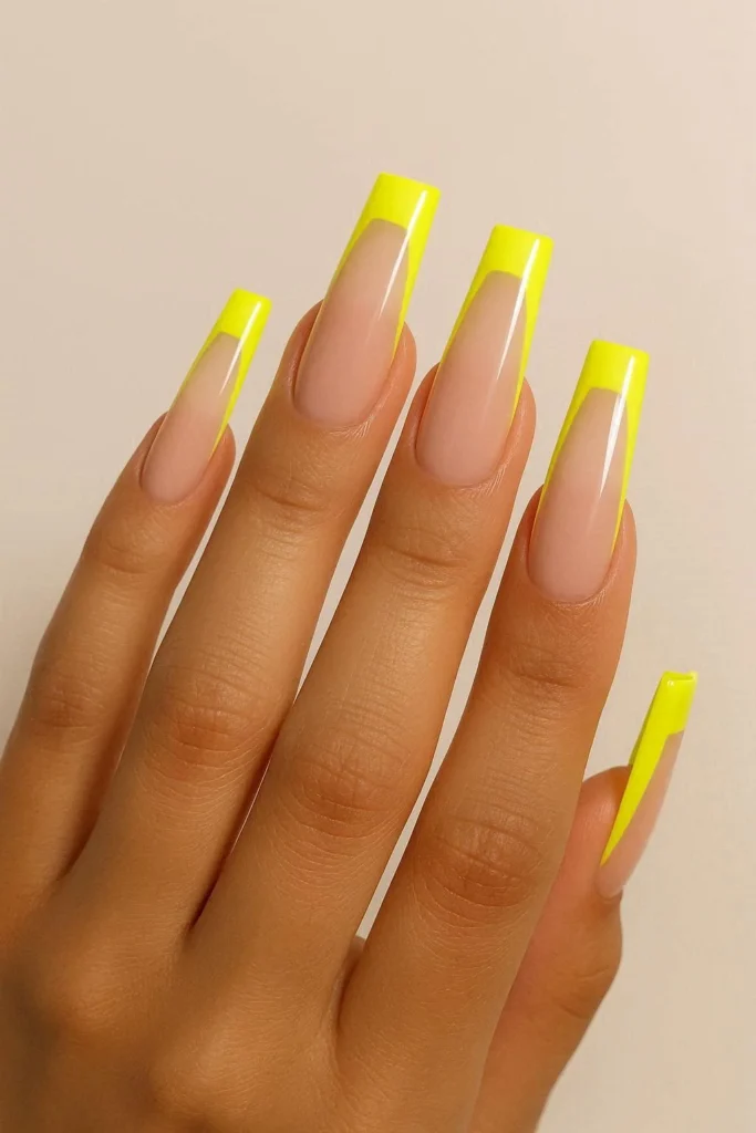  Extra long French tip baddie nails with bold modern twist 