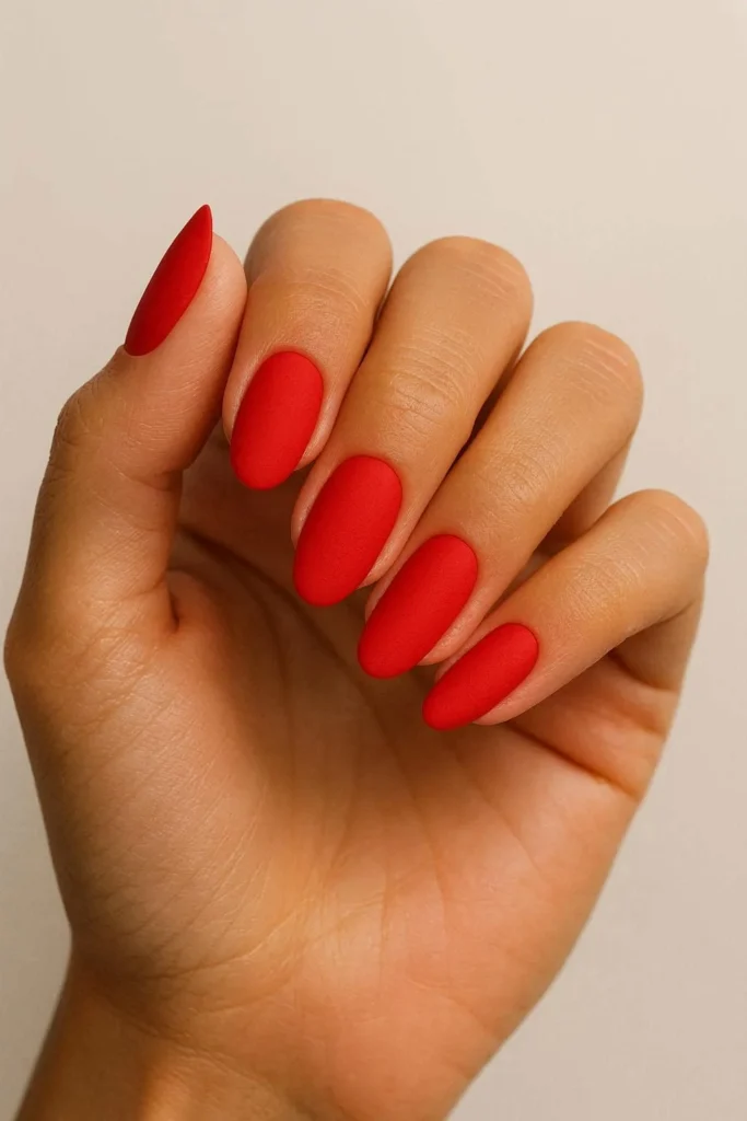 Bold matte red nails for a chic Memorial Day manicure