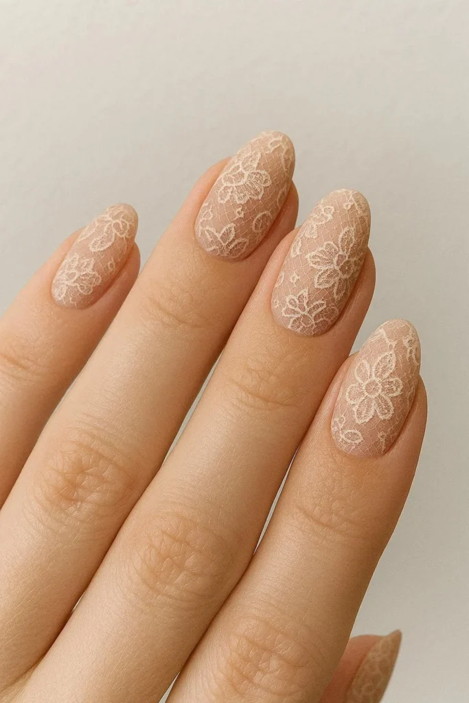  Delicate nude lace nail designs for a barely-there elegant look 