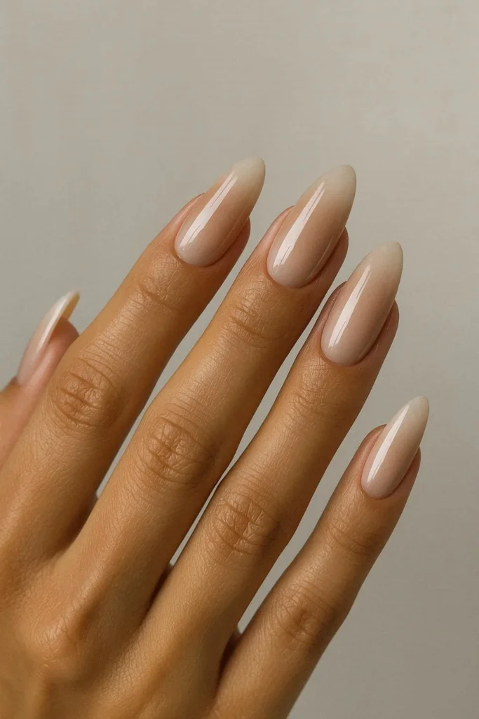 Nude ombre nails for elegant homecoming manicure