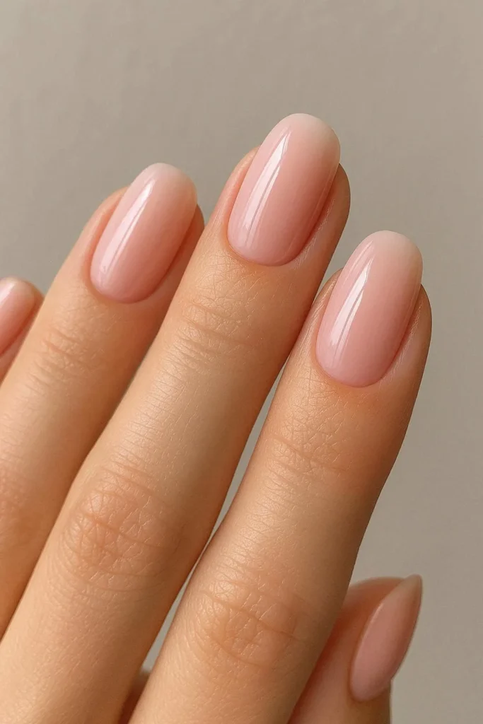 Soft blush pink nails for feminine homecoming dance night