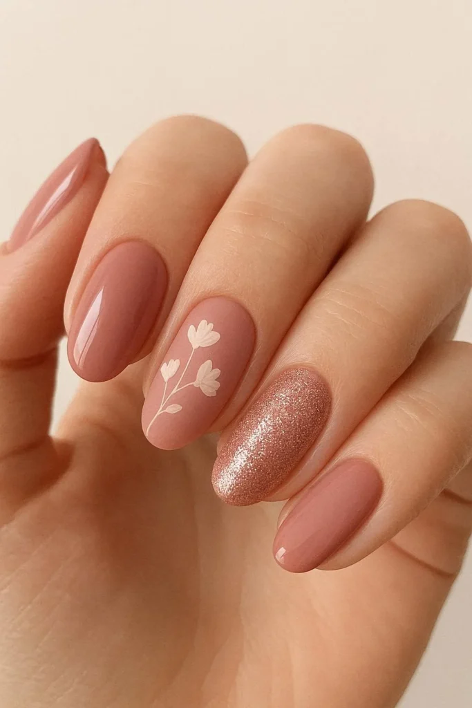 Dusty rose bridesmaid nail designs romantic muted pink wedding nails