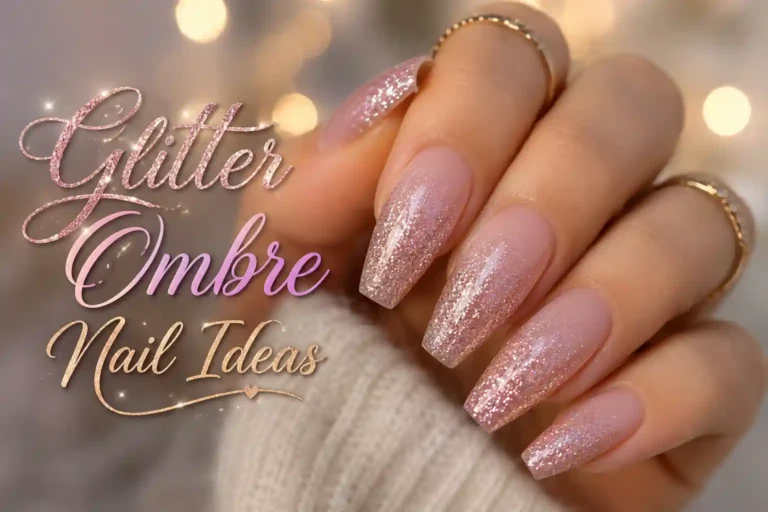 Sparkly glitter ombre nails with glamorous gradient