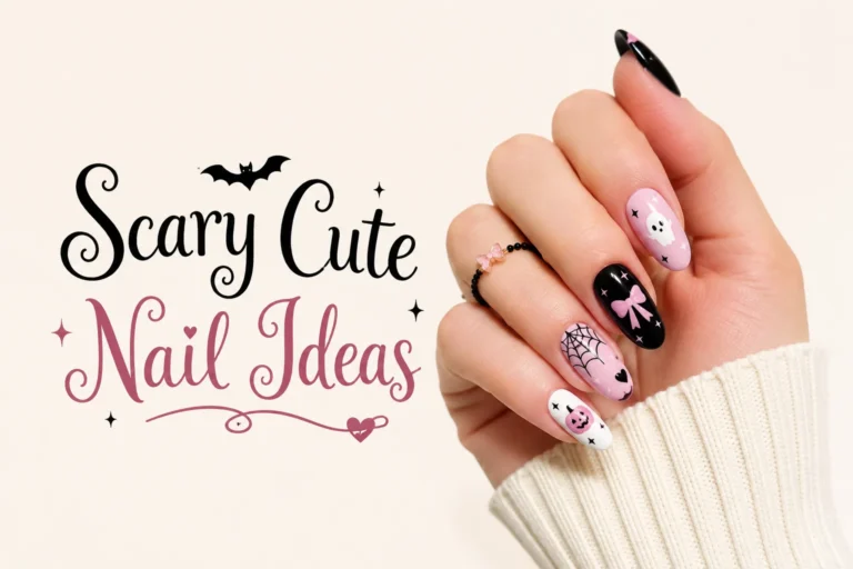 Scary cute Halloween nails with adorable spooky designs