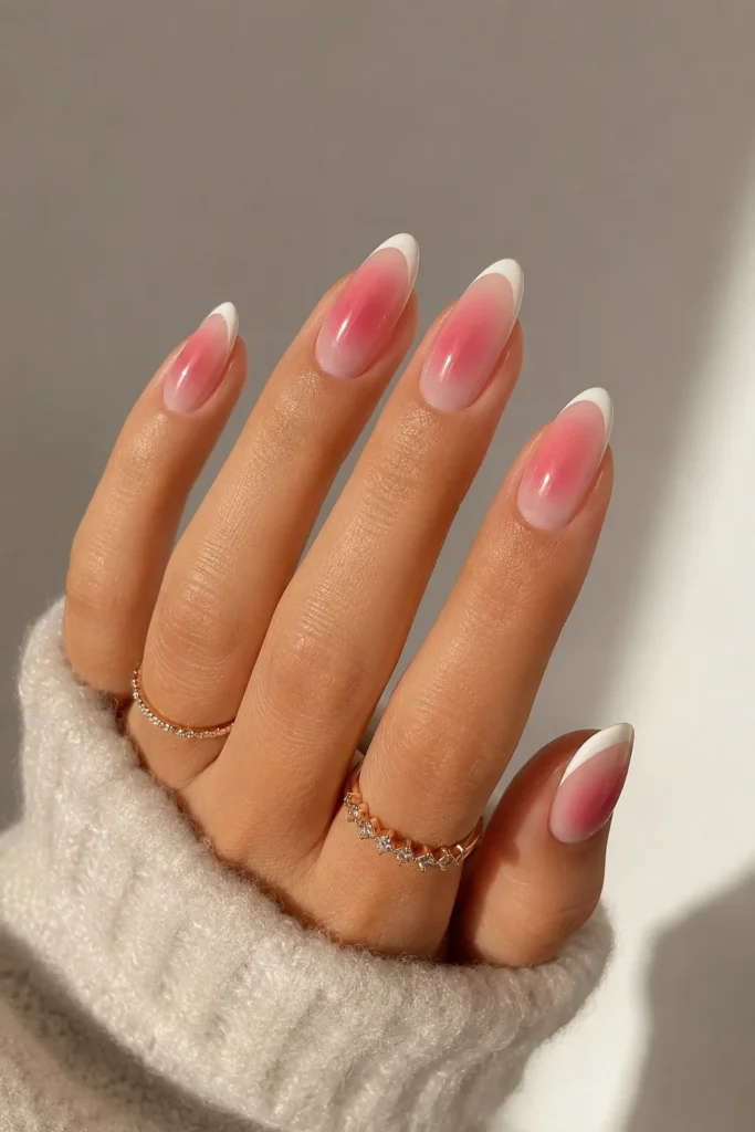 Soft aura gradient with delicate French edges