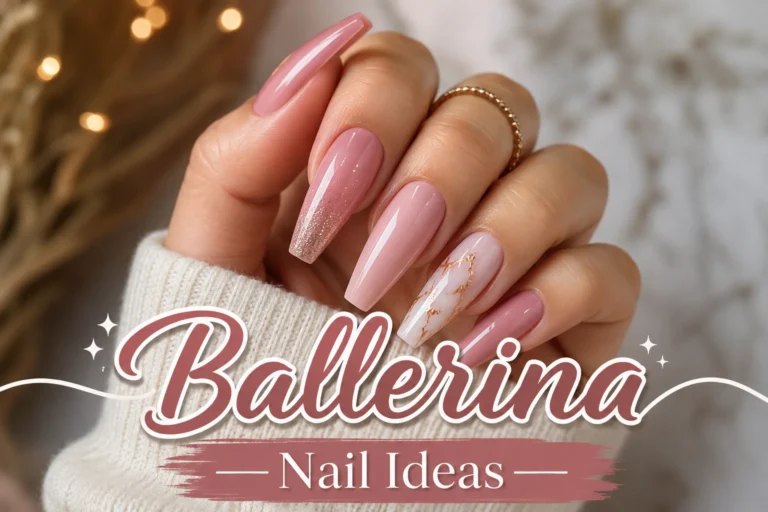 Elegant ballerina nail ideas with chic glossy manicure