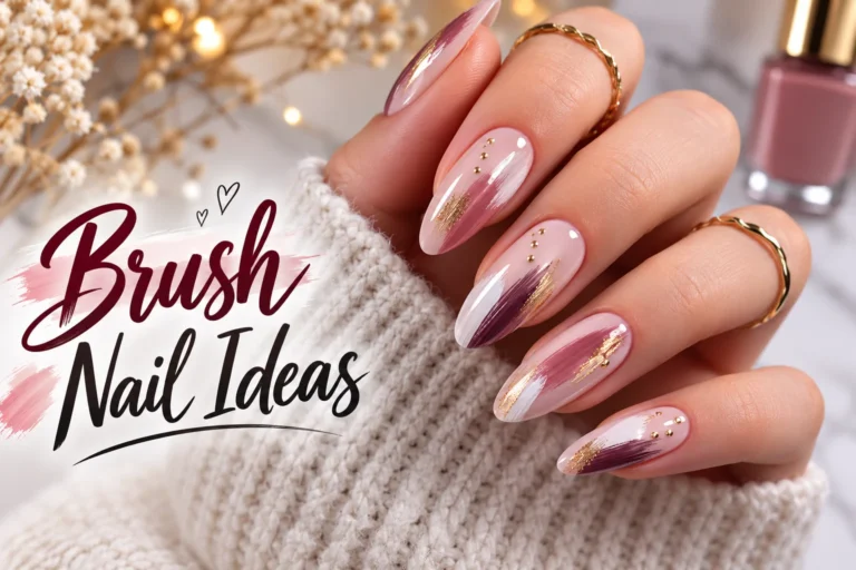 Elegant brush nail ideas with modern artistic manicure design