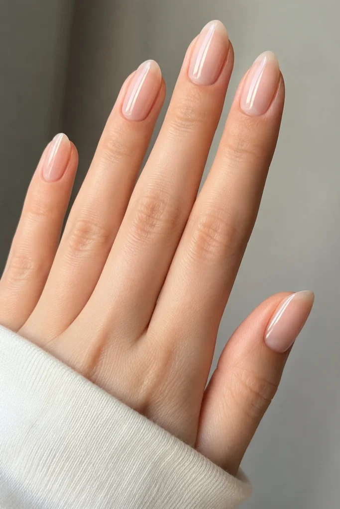 Clean girl gloss nails minimal everyday manicure look