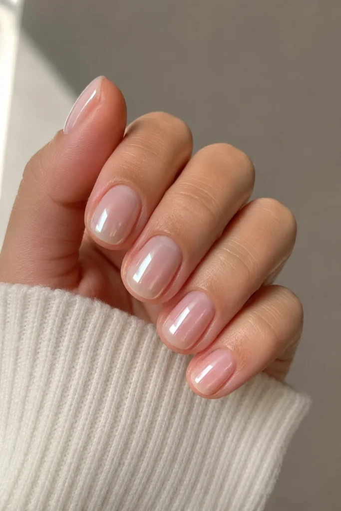 glazed donut short nails design