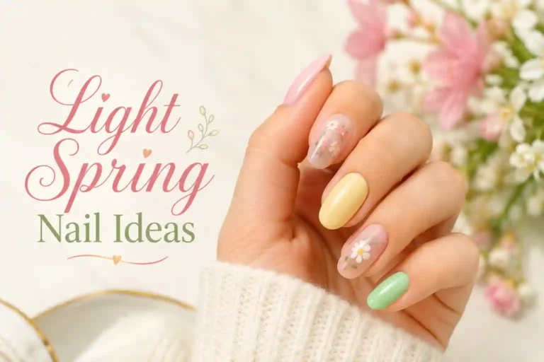 Light Spring Nail Ideas with soft pastel floral manicure