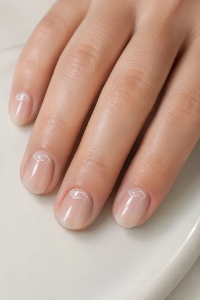 Mermaid cuticle line art with delicate wave details