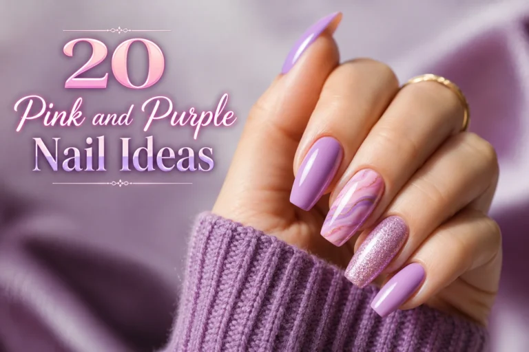 Pink and purple nail ideas featuring ombré, French tips, chrome, floral, and glitter nail designs