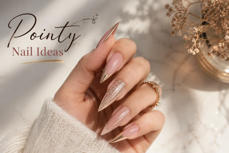 Elegant pointy nail ideas with modern stylish manicure