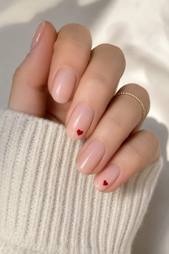 Small heart nail art accent design