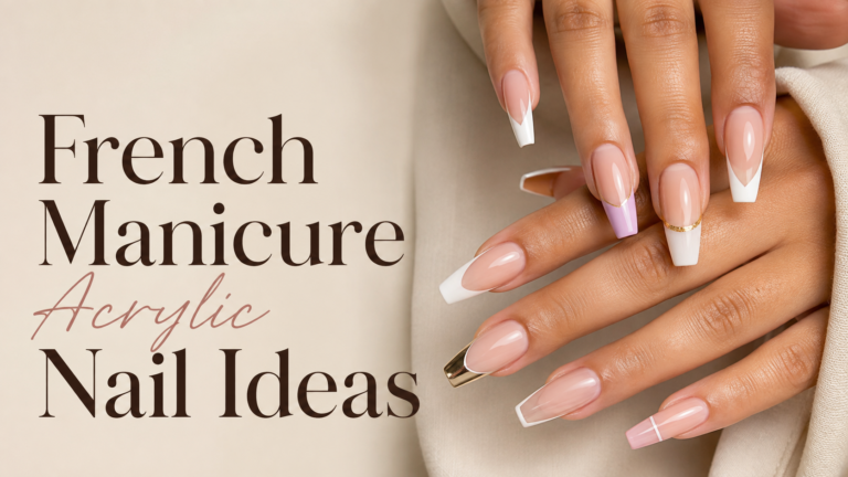 French manicure acrylic nail ideas featuring white, burgundy, chrome, gold, ombre, and double French tip designs