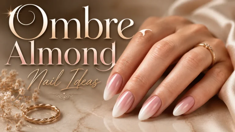 Pink and white ombre almond nails cover image for nail inspiration