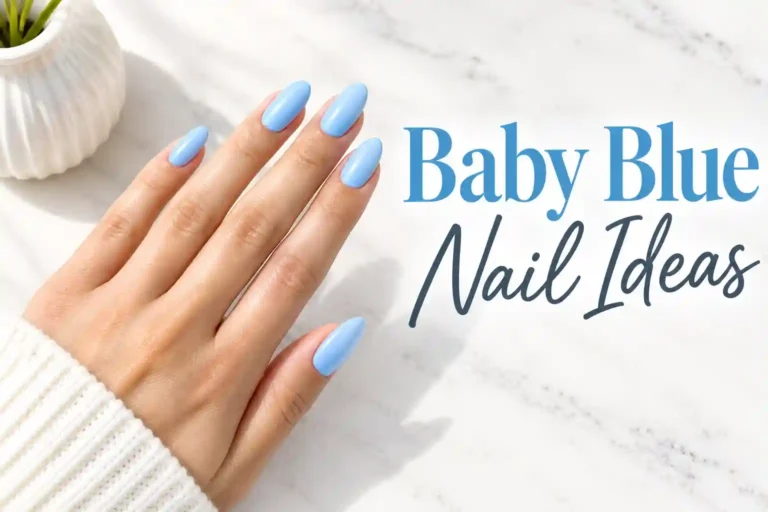 Baby blue nail ideas for a soft elegant manicure