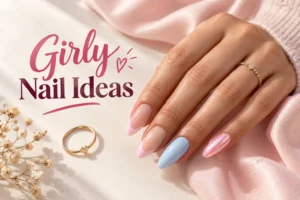 Girly nail ideas with soft pink pastel designs