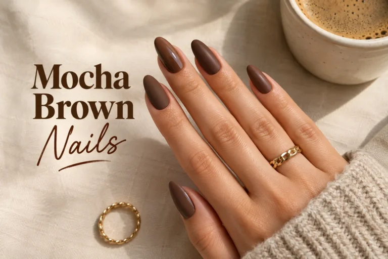Elegant mocha brown nails in polished modern styles