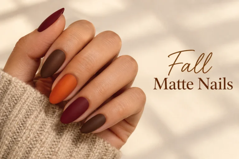 12 fall matte nails in cozy autumn colors and finishes