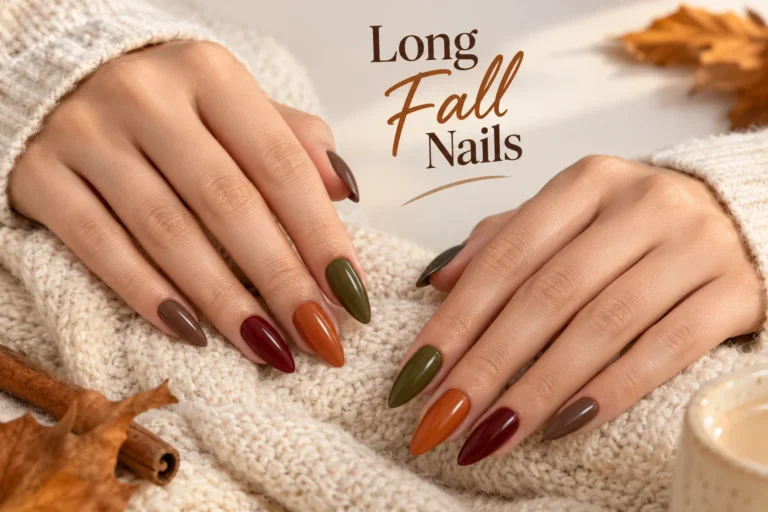11 glamorous long fall nails in rich autumn colors